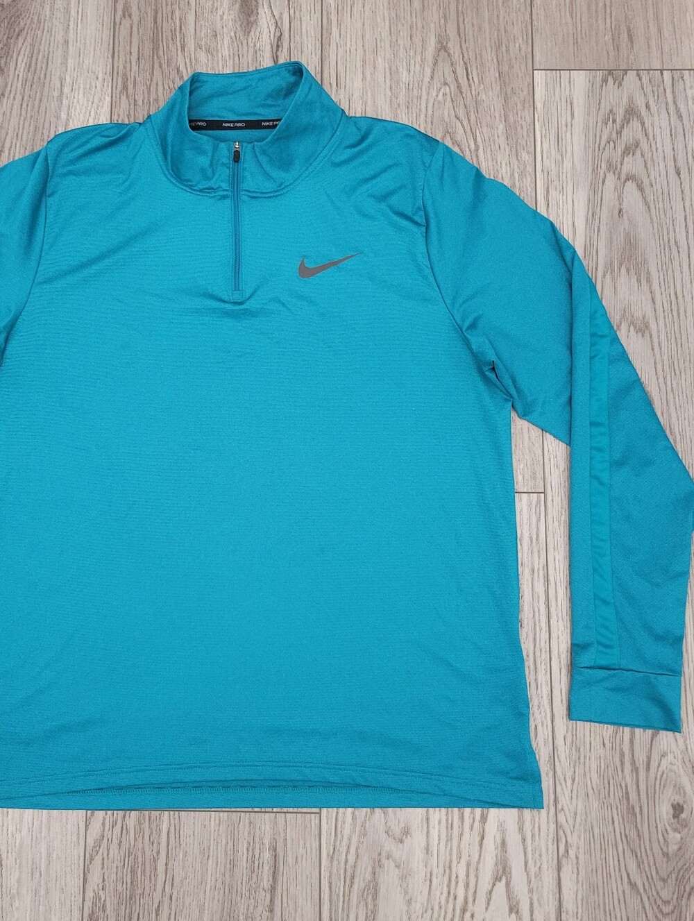 Nike Teal Long-Sleeve Quarter-Zip Athletic Pullover